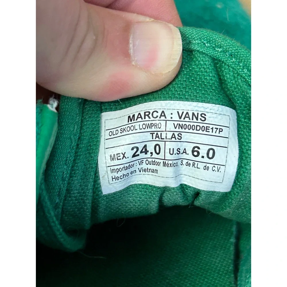Vans Sneakers Womens 6 Green Old Skool Low Pro Hairy Suede Gum Sole VN000D0E17P